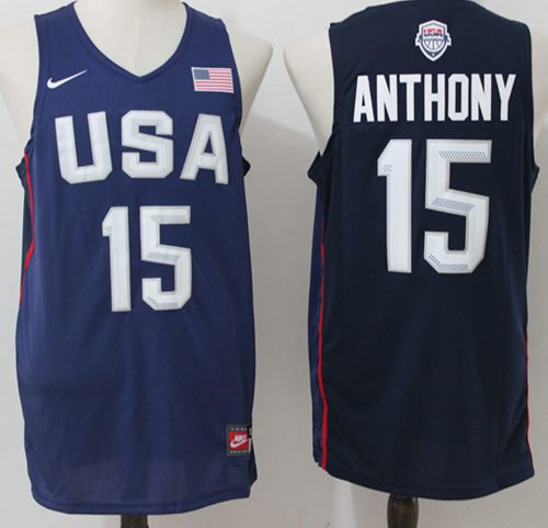 Nike Team USA 15 Carmelo Anthony Navy Blue 2016 Dream Team NBA Jersey