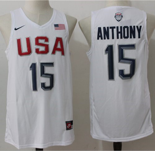 Nike Team USA 15 Carmelo Anthony White 2016 Dream Team NBA Jersey