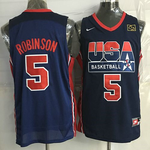 Nike Team USA 5 David Robinson Dark Blue 2012 USA Basketball Retro NBA Jersey