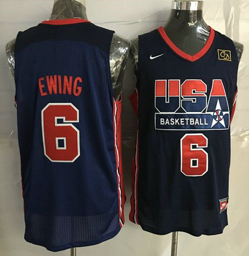 Nike Team USA 6 Patrick Ewing Dark Blue 2012 USA Basketball Retro NBA Jersey