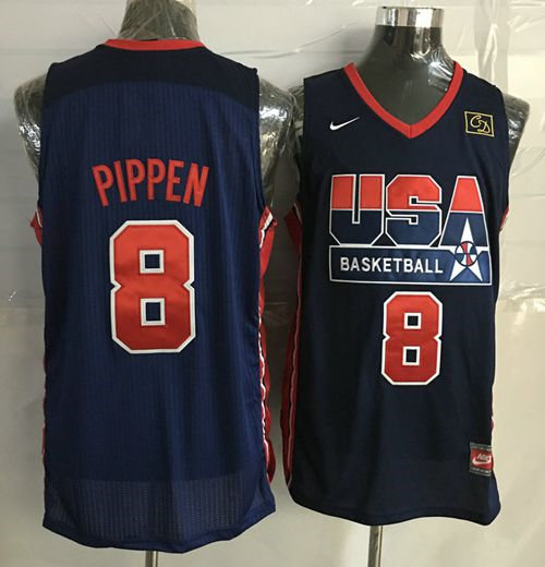 Nike Team USA 8 Scottie Pippen Dark Blue 2012 USA Basketball Retro NBA Jersey
