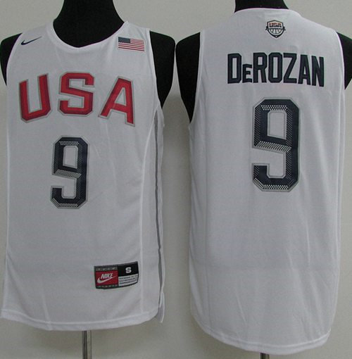 Nike Team USA 9 DeMar DeRozan White 2016 Dream Team NBA Jersey