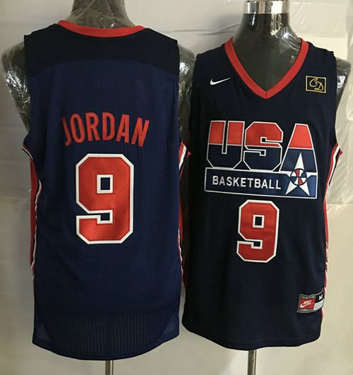 Nike Team USA 9 Michael Jordan Dark Blue 2012 USA Basketball Retro NBA Jersey