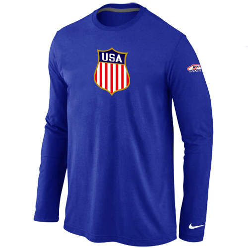Nike Team USA Hockey Winter Olympics KO Collection Locker Room Long Sleeve T-Shirt Blue