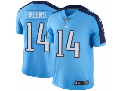 Nike Tennessee Titans #14 Eric Weems Elite Light Blue Rush Jersey