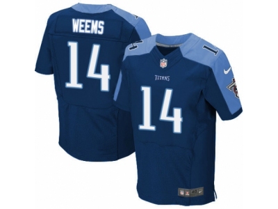 Nike Tennessee Titans #14 Eric Weems Elite Navy Blue Jersey