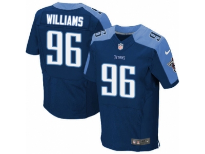 Nike Tennessee Titans #96 Sylvester Williams Elite Navy Blue Jersey