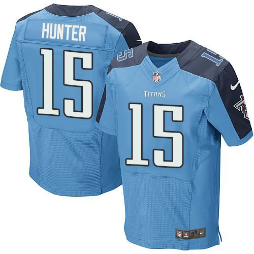 Nike Tennessee Titans 15 Justin Hunter Light Blue Team Color NFL Elite Jersey