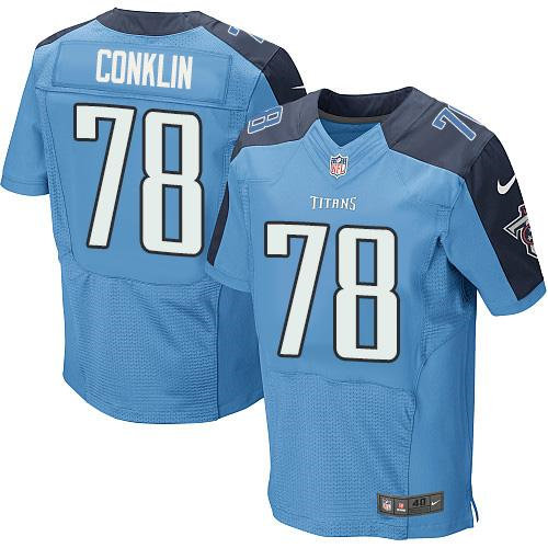 Nike Tennessee Titans 78 Jack Conklin Light Blue Team Color NFL Elite Jersey
