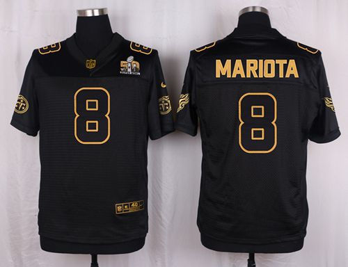 Nike Tennessee Titans 8 Marcus Mariota Black NFL Elite Pro Line Gold Collection Jersey