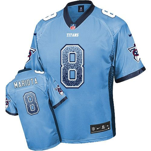 Nike Tennessee Titans 8 Marcus Mariota Light Blue Team Color NFL Elite Drift Fashion Jersey