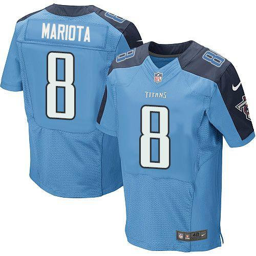 Nike Tennessee Titans 8 Marcus Mariota Light Blue Team Color NFL Elite Jersey