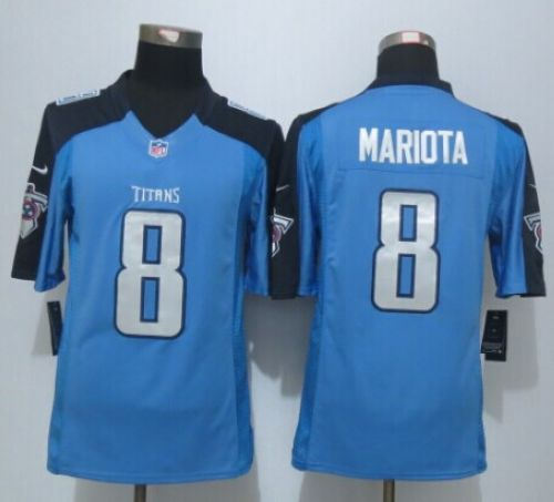 Nike Tennessee Titans 8 Marcus Mariota Light Blue Team Color NFL Limited Jersey
