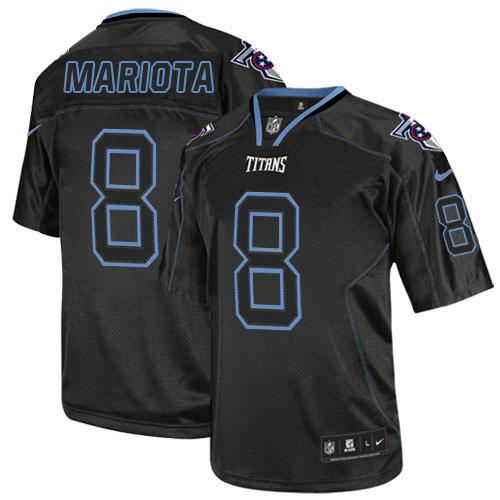 Nike Tennessee Titans 8 Marcus Mariota Lights Out Black NFL Elite Jersey