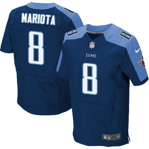 Nike Tennessee Titans 8 Marcus Mariota Navy Blue Alternate NFL Elite Jersey