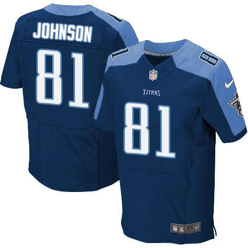 Nike Tennessee Titans 81 Andre Johnson Navy Blue Alternate NFL Elite Jersey