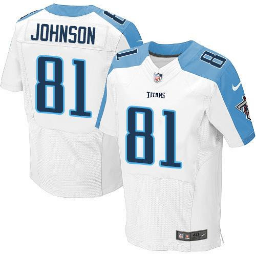 Nike Tennessee Titans 81 Andre Johnson White NFL Elite Jersey
