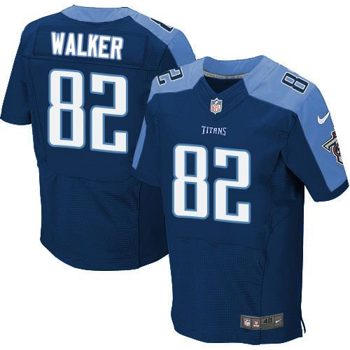 Nike Tennessee Titans 82 Delanie Walker Navy Blue Alternate NFL Elite Jersey