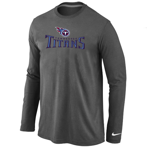 Nike Tennessee Titans Authentic Logo Long Sleeve T-Shirt D.Grey