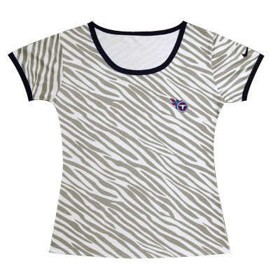 Nike Tennessee Titans Chest embroidered logo women Zebra stripes T-shirt
