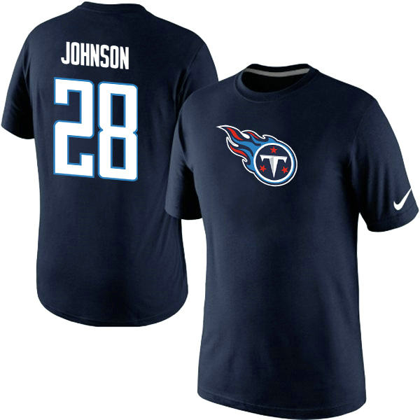 Nike Tennessee Titans Chris Johnson Name & Number T-Shirt D.BLue