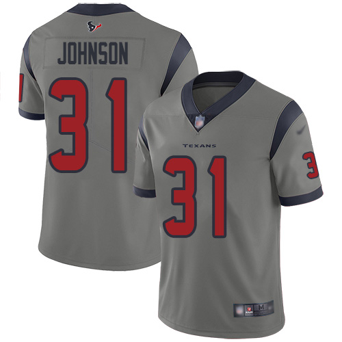 Nike Texans #31 David Johnson Gray Men's Stitched NFL Limited Inverted Legend Jersey