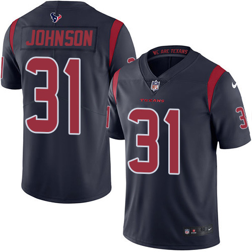 Nike Texans #31 David Johnson Navy Blue Men's Stitched NFL Limited Rush Jersey