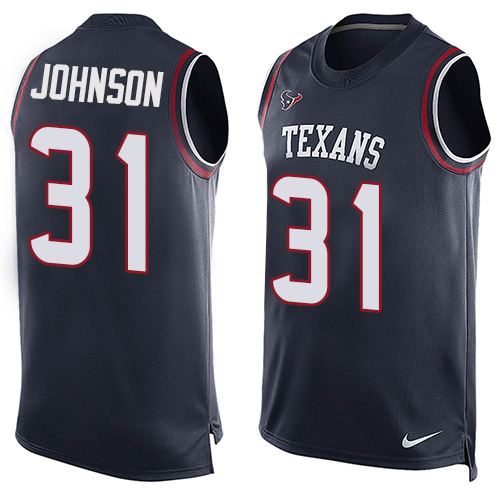 Nike Texans #31 David Johnson Navy Blue Team Color Men's Stitched NFL Limited Tank Top Jersey