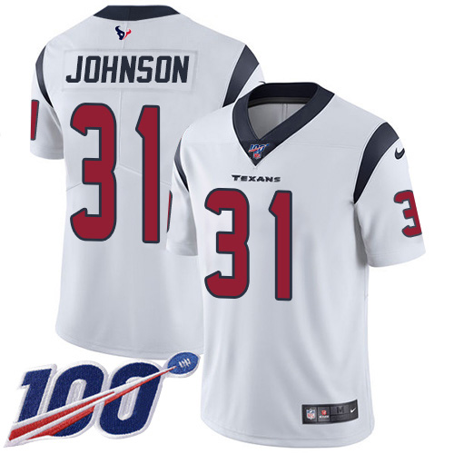 Nike Texans #31 David Johnson White Men's Stitched NFL 100th Season Vapor Untouchable Limited Jersey