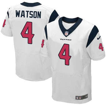 Nike Texans #4 Deshaun Watson White Men's Stitched NFL Elite Jersey