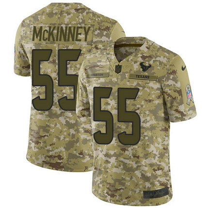 Nike Texans #55 Benardrick McKinney Camo Youth Stitched NFL Limited 2018 Salute to Service Jersey