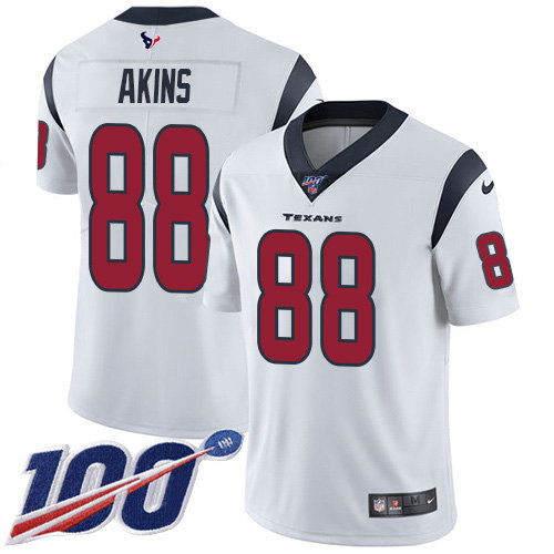 Nike Texans #88 Jordan Akins White Men's Stitched NFL 100th Season Vapor Untouchable Limited Jersey