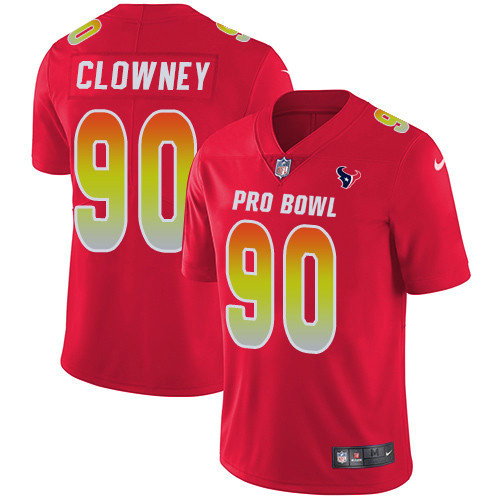 Nike Texans #90 Jadeveon Clowney Red Men's Stitched NFL Limited AFC 2019 Pro Bowl Jersey