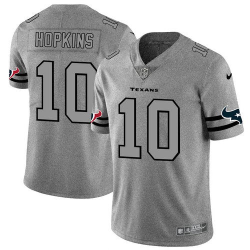 Nike Texans 10 DeAndre Hopkins 2019 Gray Gridiron Gray Vapor Untouchable Limited Jersey