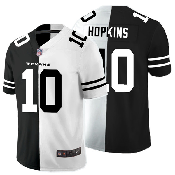 Nike Texans 10 DeAndre Hopkins Black And White Split Vapor Untouchable Limited Jersey1