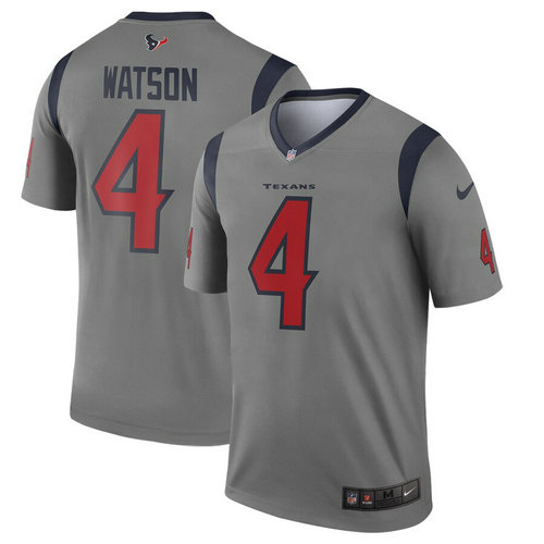 Nike Texans 4 Deshaun Watson Gray Inverted Legend Jersey