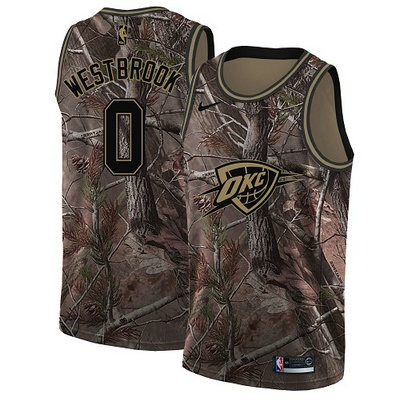 Nike Thunder #0 Russell Westbrook Camo Youth NBA Swingman Realtree Collection Jersey