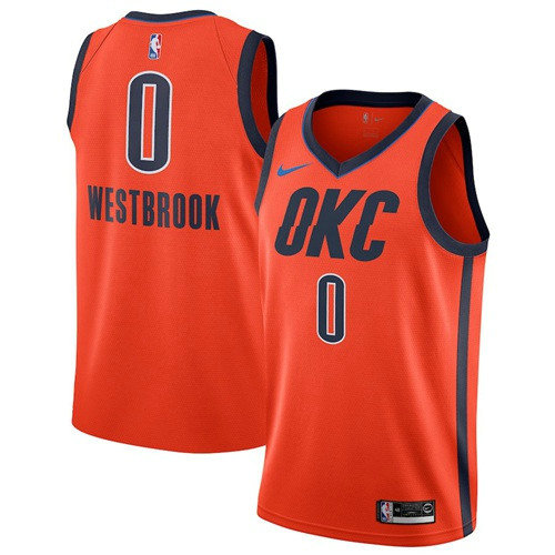 Nike Thunder #0 Russell Westbrook Orange NBA