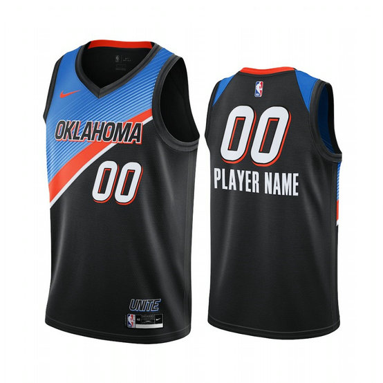 Nike Thunder Personalized Black NBA Swingman 2020-21 City Edition Jersey
