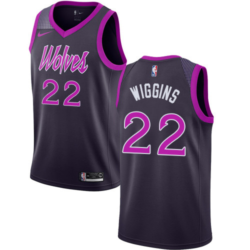 Nike Timberwolves #22 Andrew Wiggins Purple NBA Swingman City Edition 2018 19 Jersey