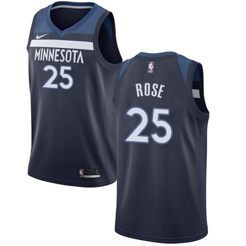 Nike Timberwolves #25 Derrick Rose Navy Blue NBA Authentic Icon Edition Jersey