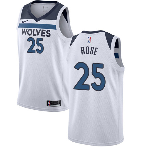Nike Timberwolves #25 Derrick Rose White NBA Authentic Association Edition Jersey