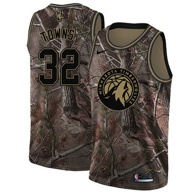 Nike Timberwolves #32 Karl Anthony Towns Camo Youth NBA Swingman Realtree Collection Jersey