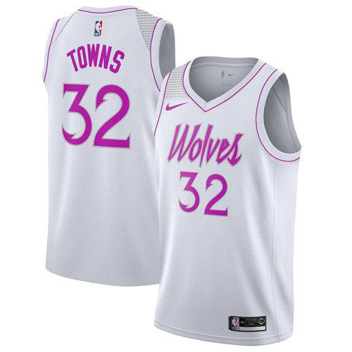 Nike Timberwolves #32 Karl Anthony Towns White NBA Swingman Earned Edition Jersey