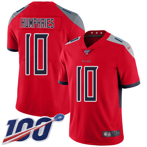 Nike Titans #10 Adam Humphries Red Men's Stitched Football Limited Inverted Legend 100th Season Jersey