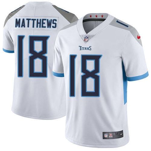 Nike Titans #18 Rishard Matthews White Youth Stitched NFL Vapor Untouchable Limited Jersey
