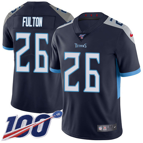 Nike Titans #26 Kristian Fulton Navy Blue Team Color Men's Stitched NFL 100th Season Vapor Untouchable Limited Jersey