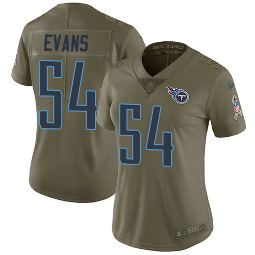 Nike Titans #54 Rashaan Evans Olive Women's Stitched NFL Limited 2017 Salute to Service Jersey