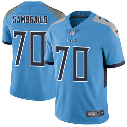 Nike Titans #70 Ty Sambrailo Light Blue Alternate Men's Stitched NFL Vapor Untouchable Limited Jersey