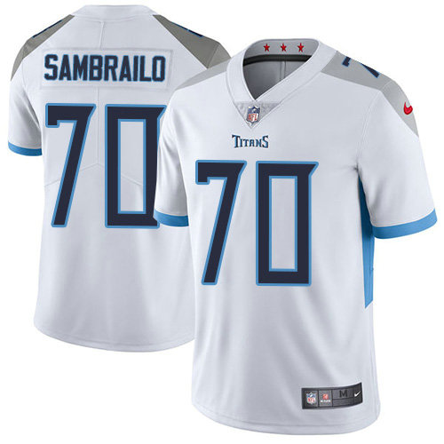 Nike Titans #70 Ty Sambrailo White Men's Stitched NFL Vapor Untouchable Limited Jersey